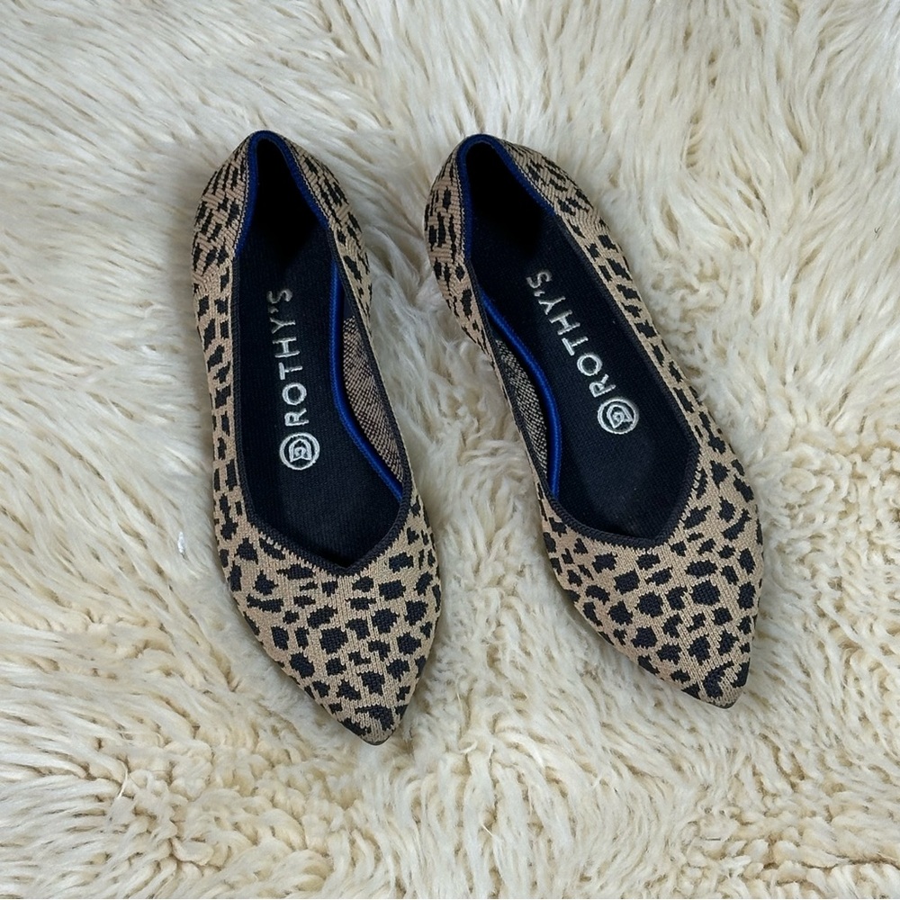 Rothy's The Point Leopard Print Flats